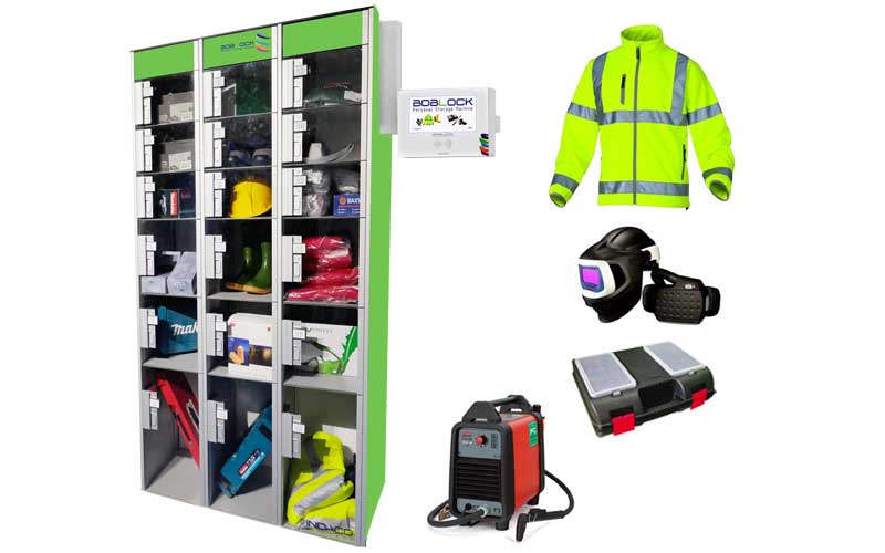 Locker for large work equipment